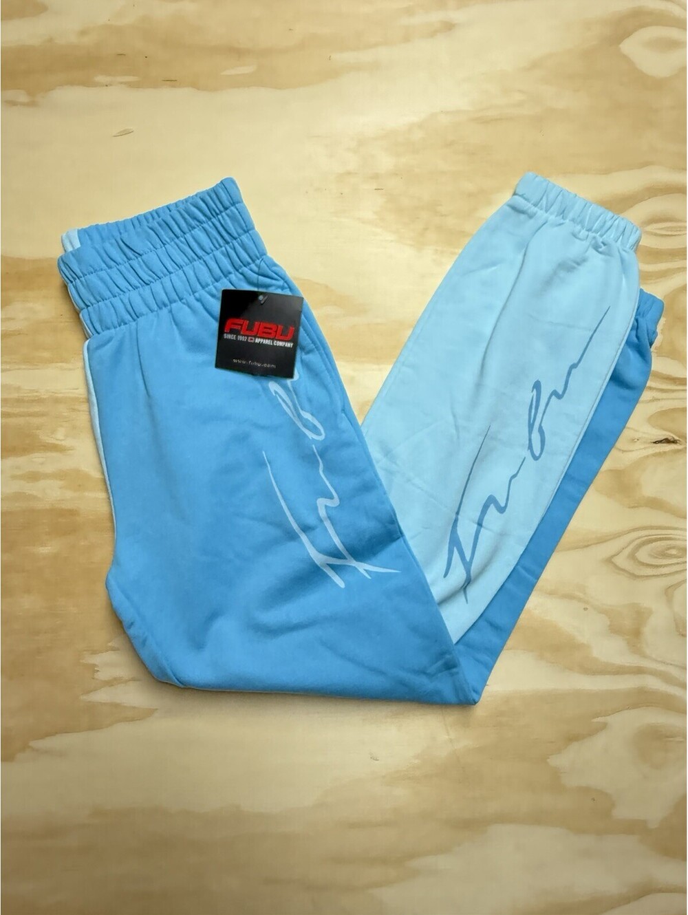 FUBU Women’s Two-Tone Blue Colorblock Jogger Sweatpants Size Small With Tags